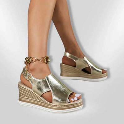 Georgina™ | Stylish Chain Wedge Sandals