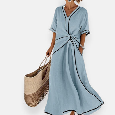 Malina | Tie Dress with Contrasting Trimmings