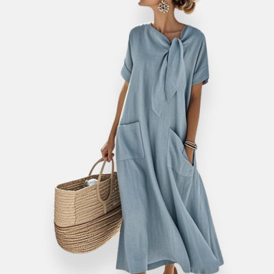 Naëlle | Dress with Tied Neckline and Pockets