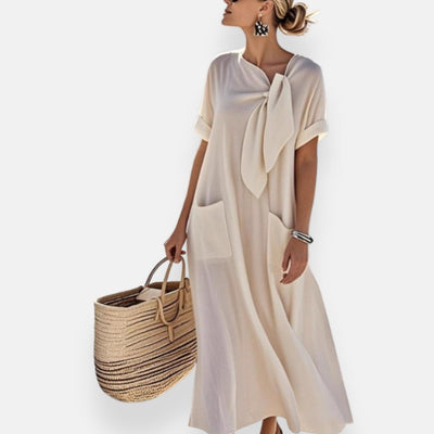 Naëlle | Dress with Tied Neckline and Pockets