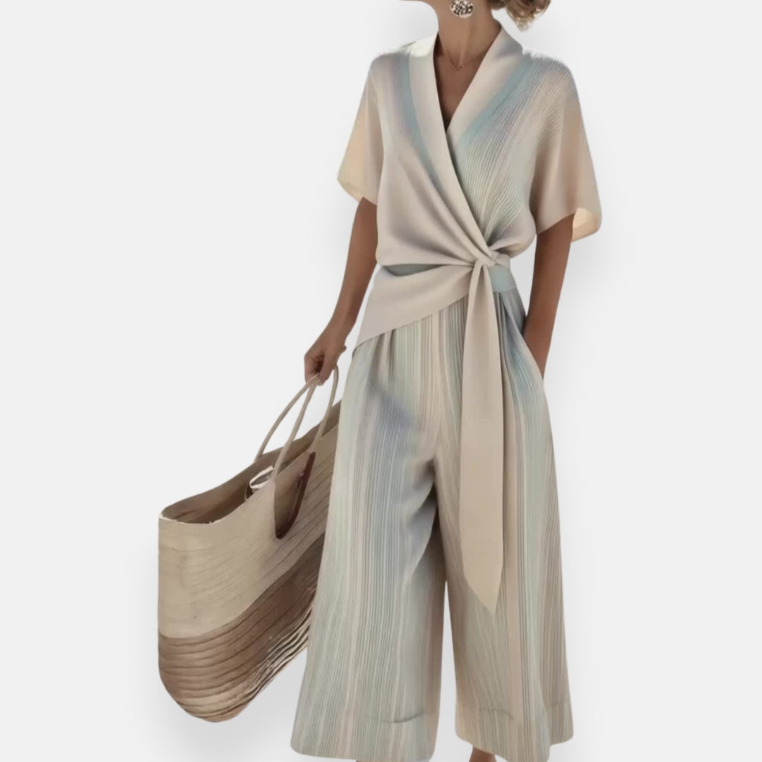 Evaleine | Fluid Tie-Front Jumpsuit