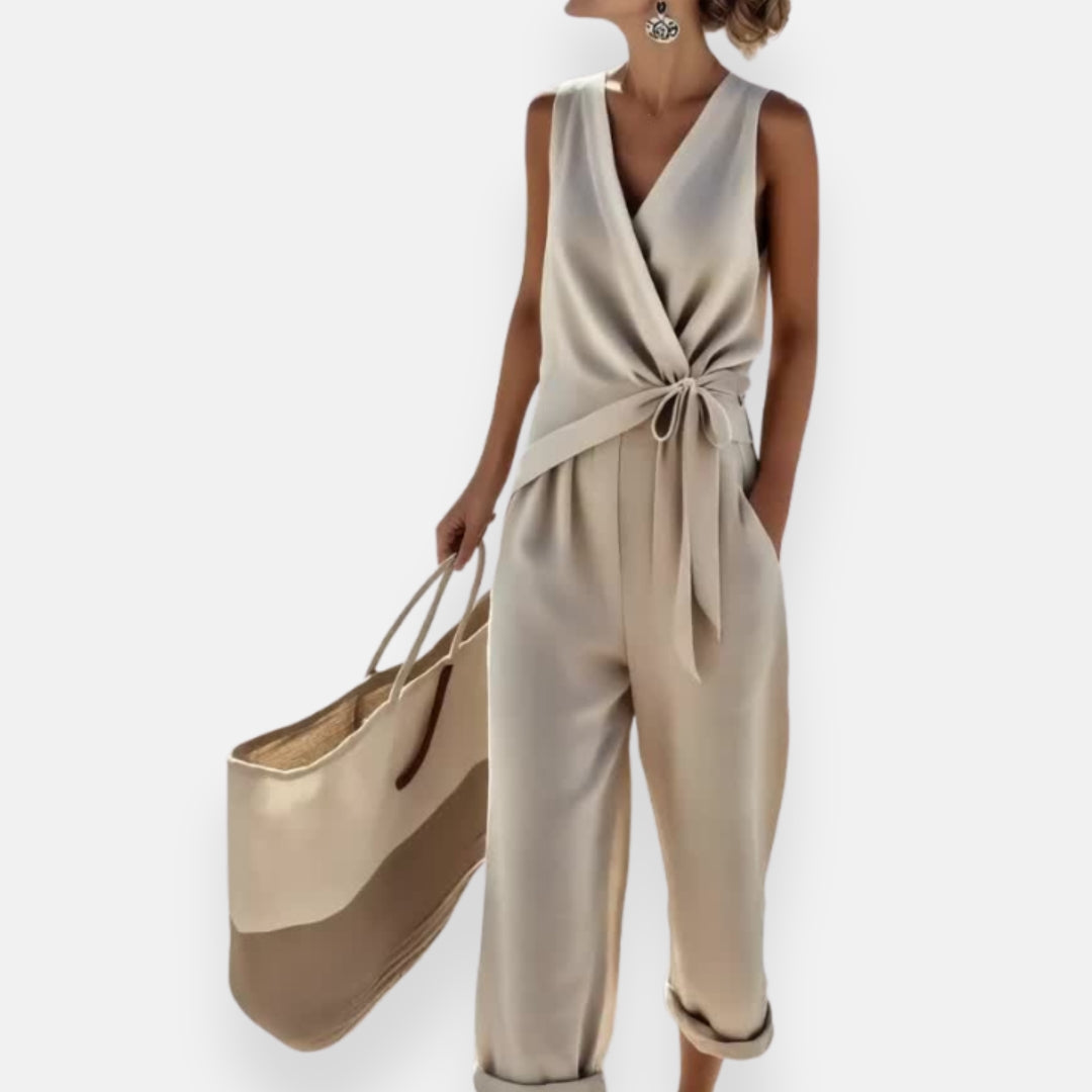 Cléa | Draped Knot Jumpsuit