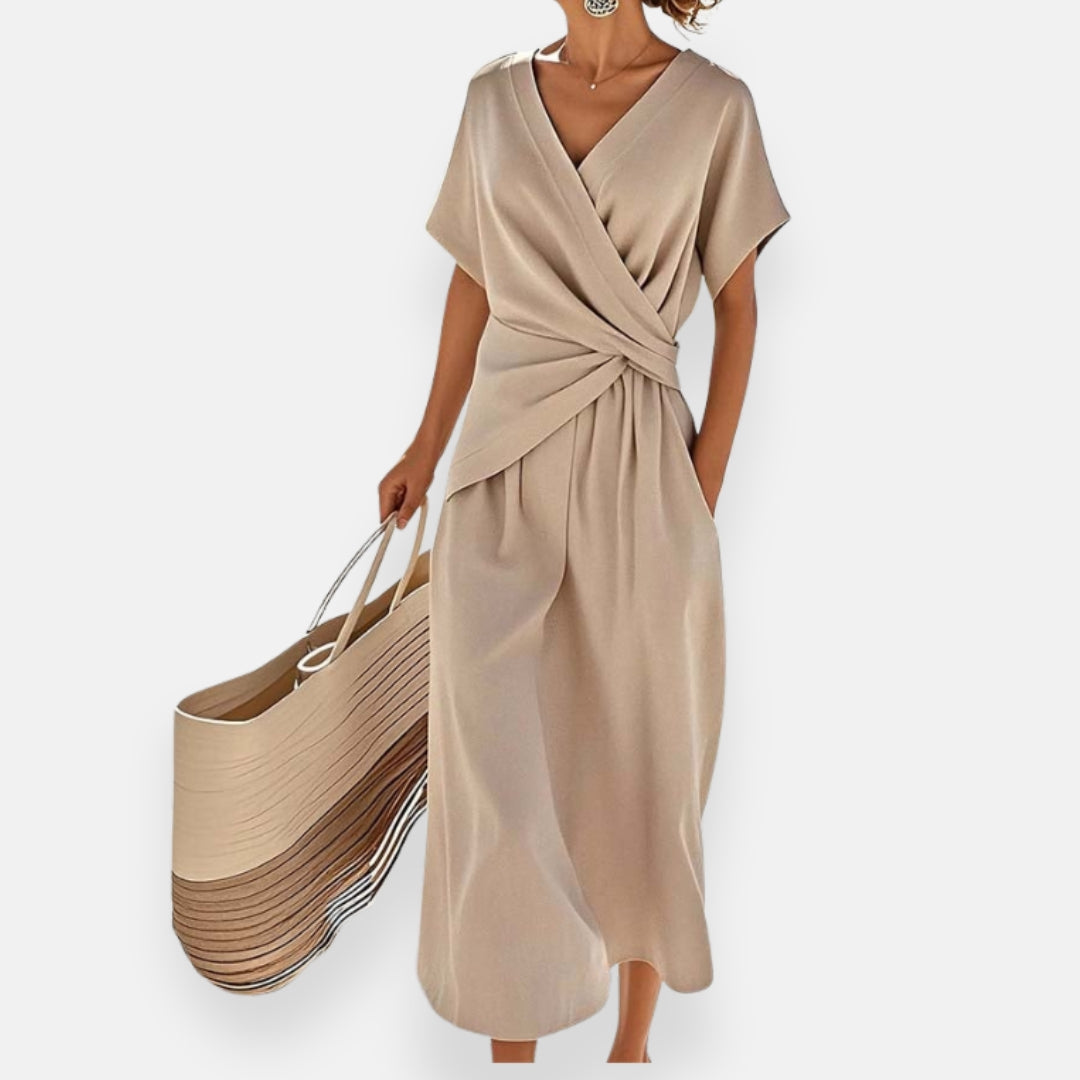 Barbe | Long Draped Dress