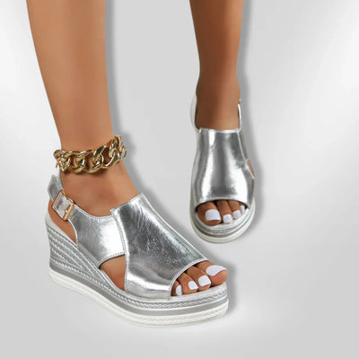 Georgina™ | Stylish Chain Wedge Sandals