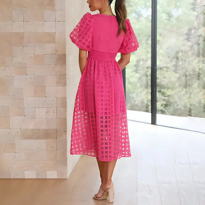 Cindy™ | Classic Midi Dress with Balloon Sleeves