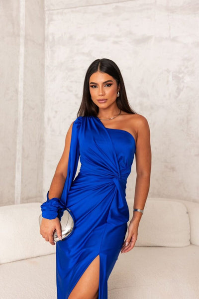 Stylish One-Shoulder Satin Dress