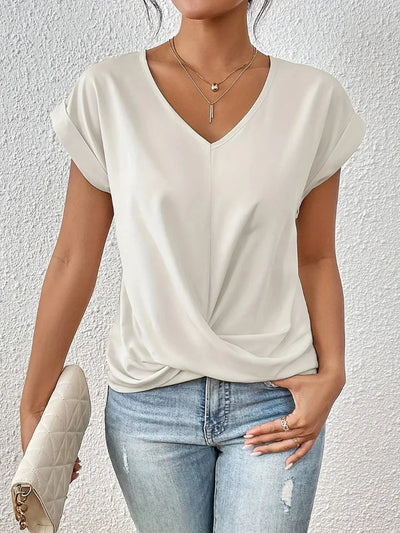 Celina | Stylish Effortless Chic V-Neck Tee