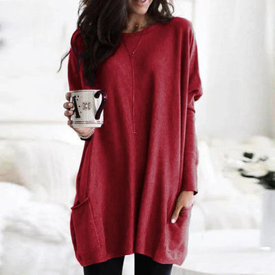 Marsha - Oversized round neck jumper for women