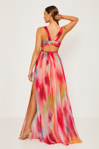 Lucia™ | Maxi Dress with Watercolor Print