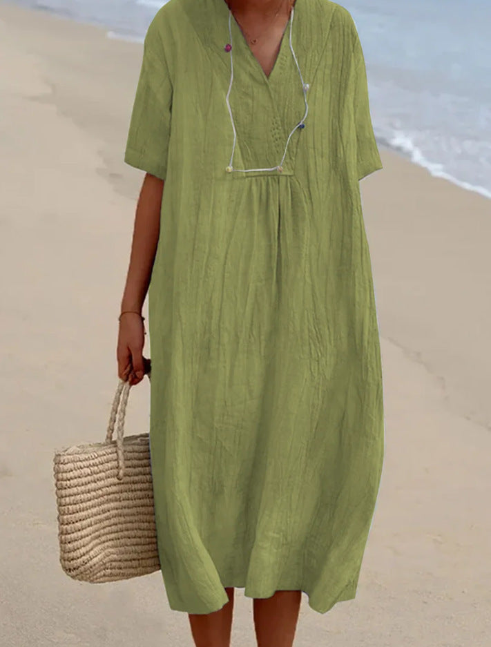 Casual V-Neck Summer Dress