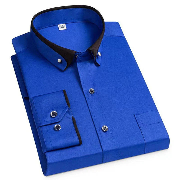 Brahim | Stylish Contrast Collar Button-Down Shirt
