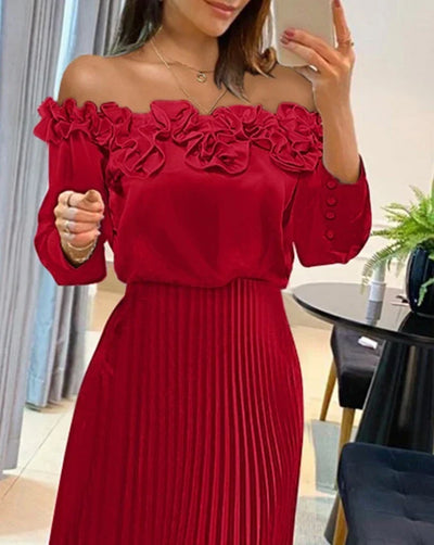 Aria™ | Maxi Dress Off-Shoulder Flowy