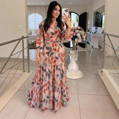 Camille | Long floral dress with a comfortable fit for elegant days