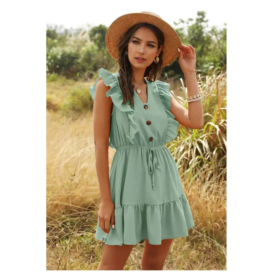 Fiene™ - Bohemian Green Dress