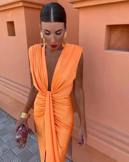 Isabelle - Party Dress with Deep V-Neck