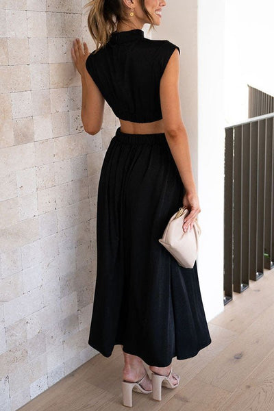 Quincy | Midi Dress with Cut-Out and Pockets