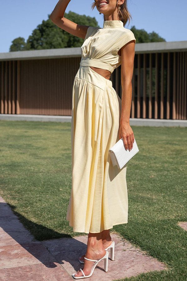 Quincy | Midi Dress with Cut-Out and Pockets