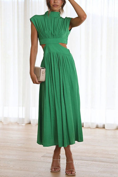 Quincy | Midi Dress with Cut-Out and Pockets