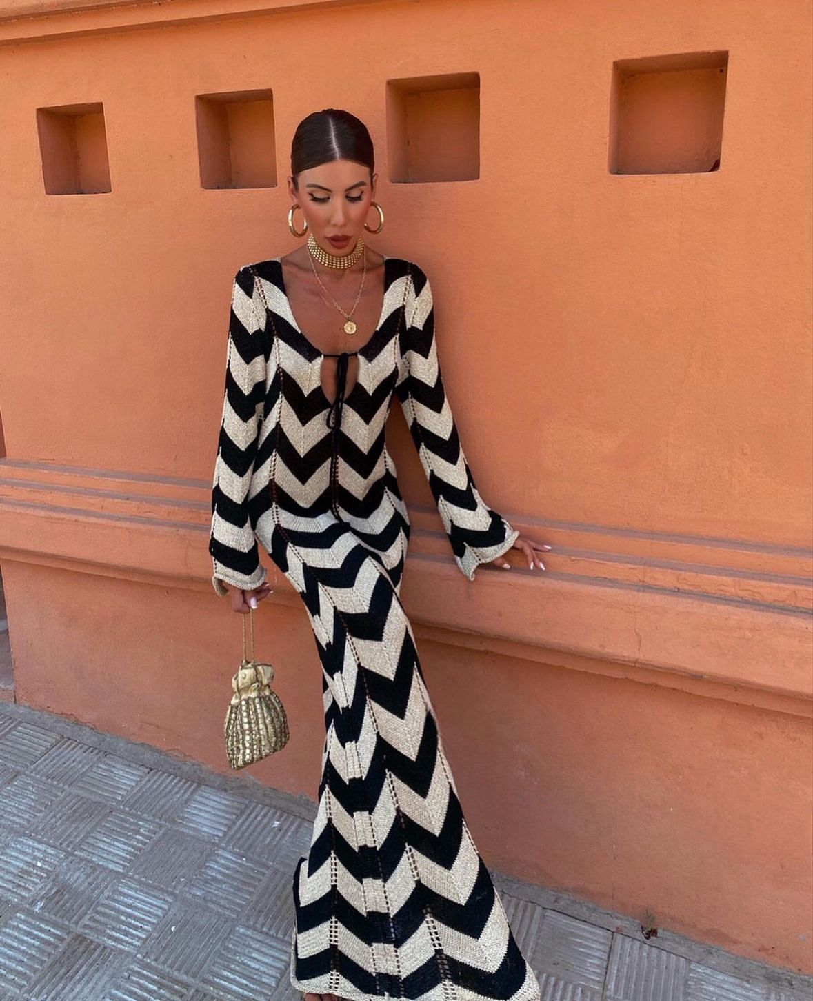 Santorini - Long dress made of yarn