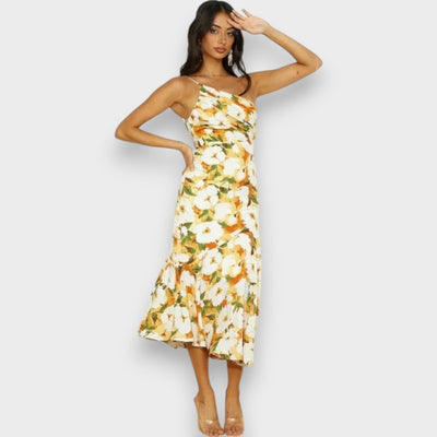 Celie™ | One-Shoulder Floral Dress